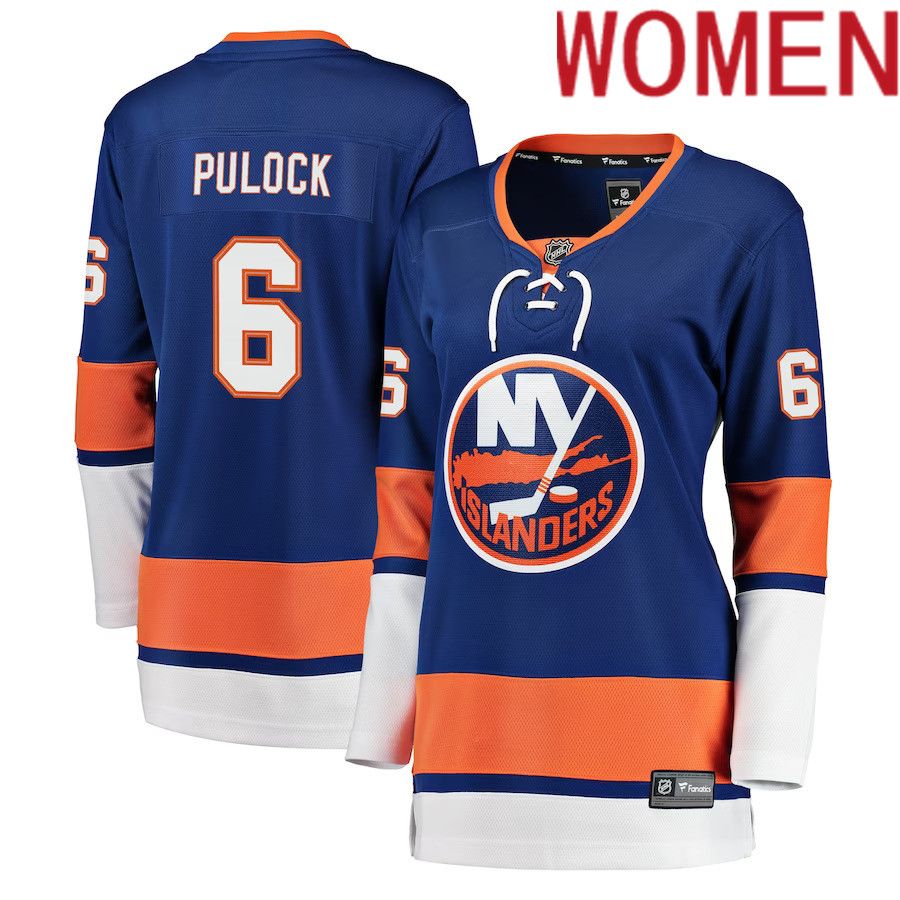 Women New York Islanders 6 Ryan Pulock Fanatics Branded Royal Breakaway Player NHL Jersey